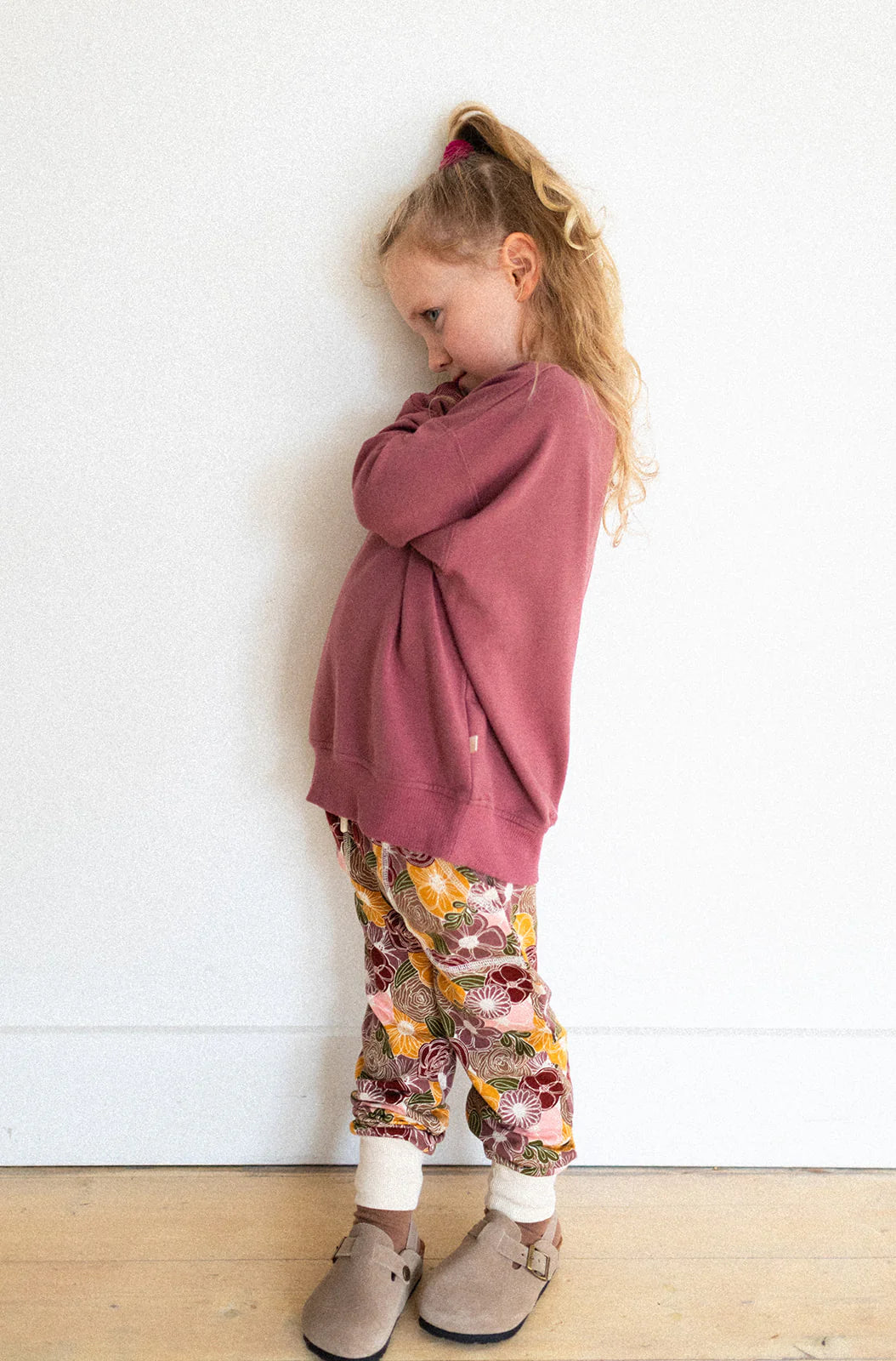 Jax & Lennon Kids Terry Relaxed Crew || Dusty Fig