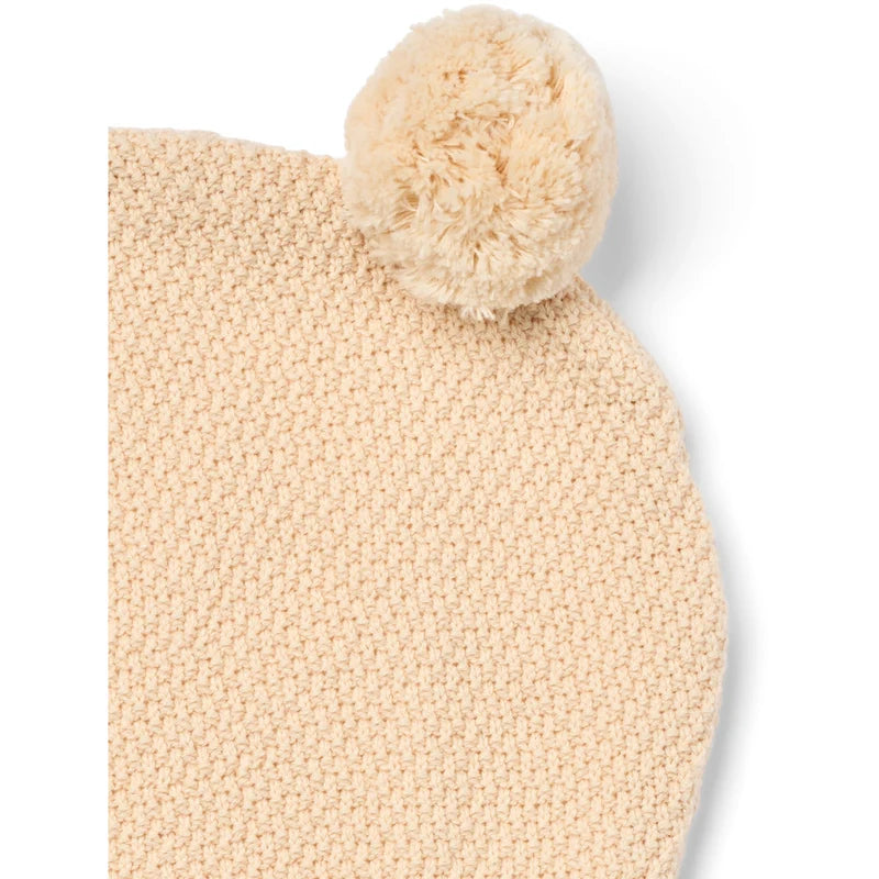 Wheat Kids Knitted Balaclava Pomi || Off White