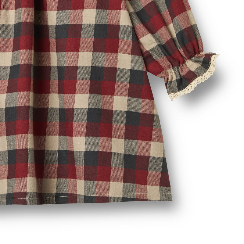 Wheat Kids Lace Bella Dress || Red Blue Check
