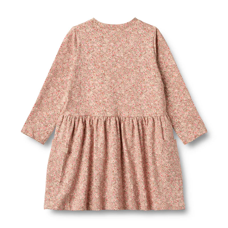 Wheat Kids Jersey Dress Bessie || Rose Dust Flower Meadow
