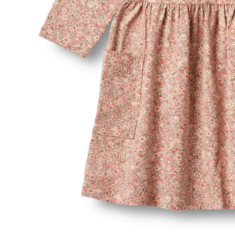 Wheat Kids Jersey Dress Bessie || Rose Dust Flower Meadow