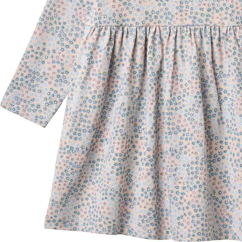 Wheat Kids Jersey Dress || Powder Blue Flowers