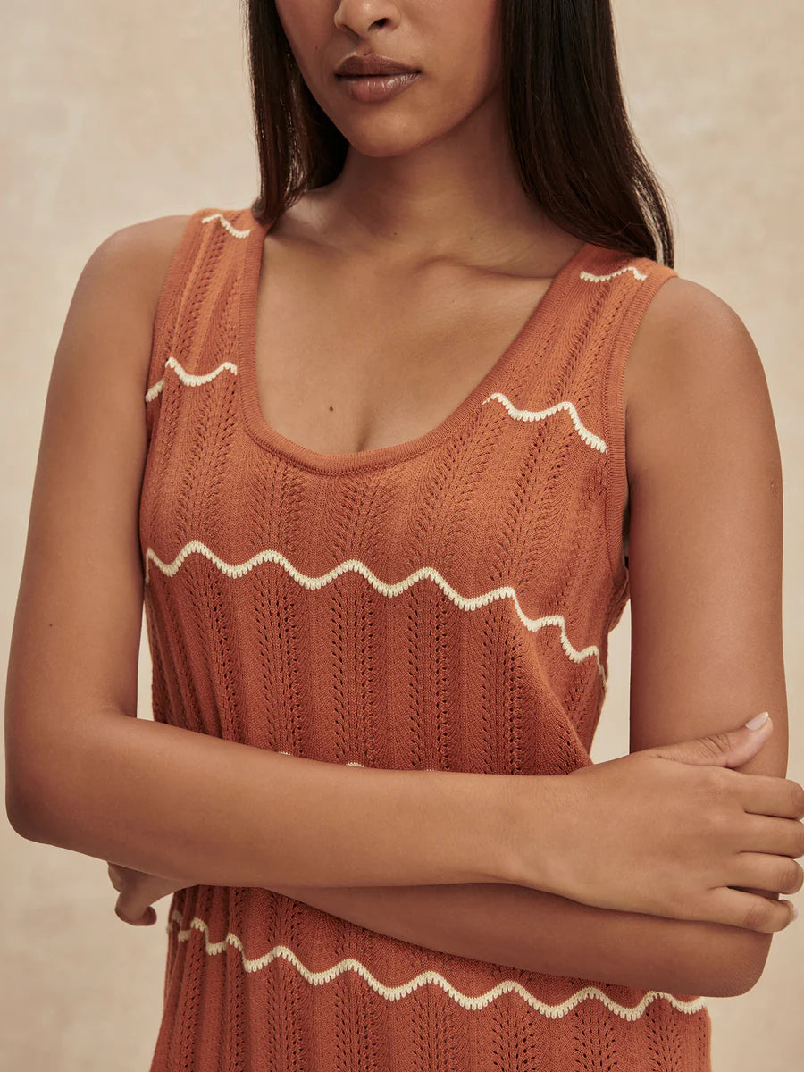 Varley Yuna Scallop Knit Dress