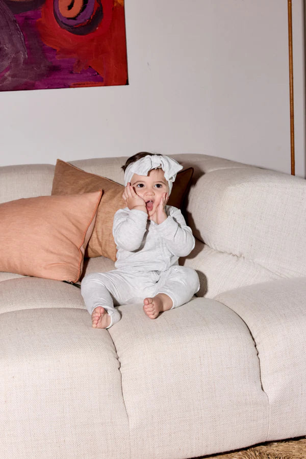 Bambi & Birdie Bow Headband || Grey Cloud