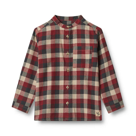 Wheat Kids Willum Shirt || Red Blue Check
