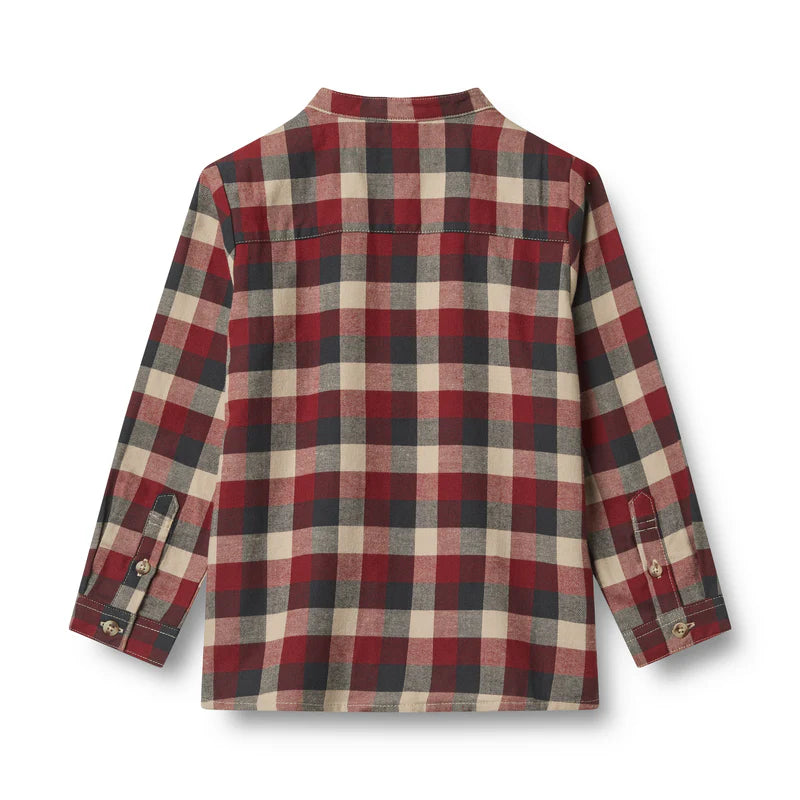 Wheat Kids Willum Shirt || Red Blue Check