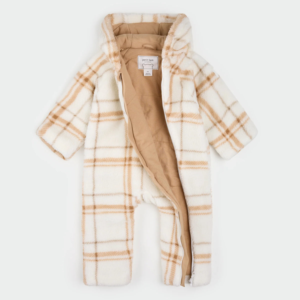 Petit Lem Bunting Playsuit || Taupe Plaid
