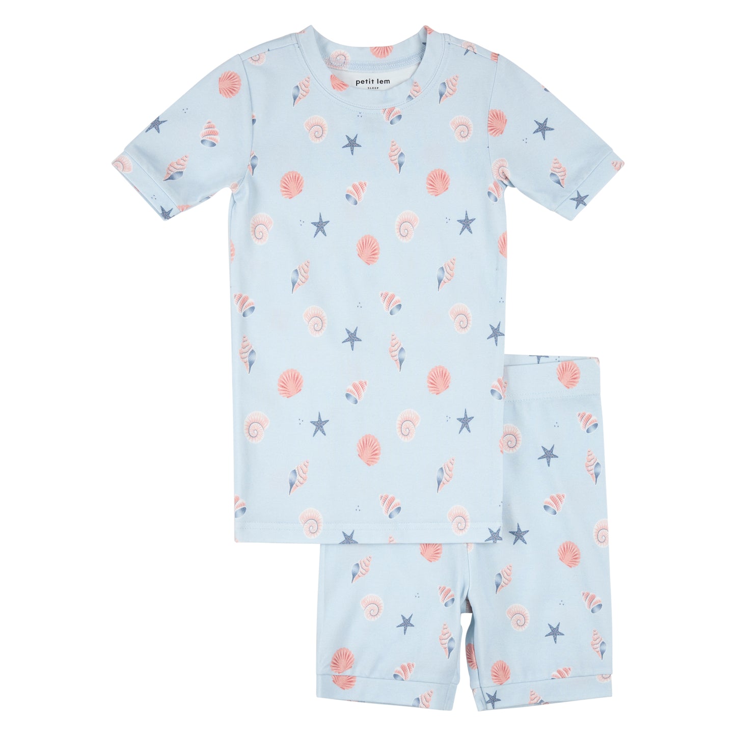 Petit Lem Two Piece Short Sleeve PJ Set || Seashells