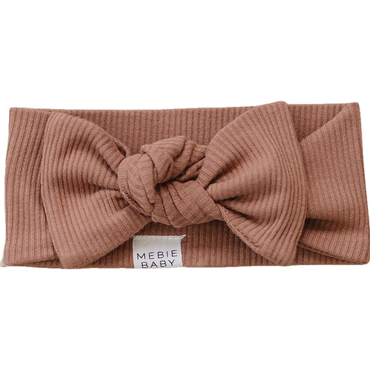 Mebie Baby Organic Cotton Ribbed Head Wrap || Dusty Rose