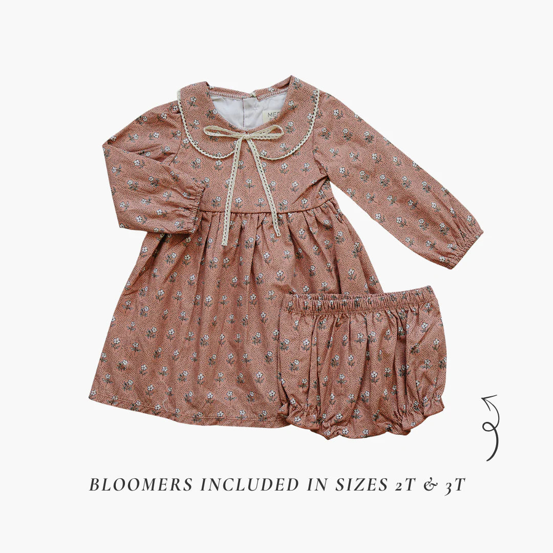 Mebie Baby Vintage Pink Floral Dress