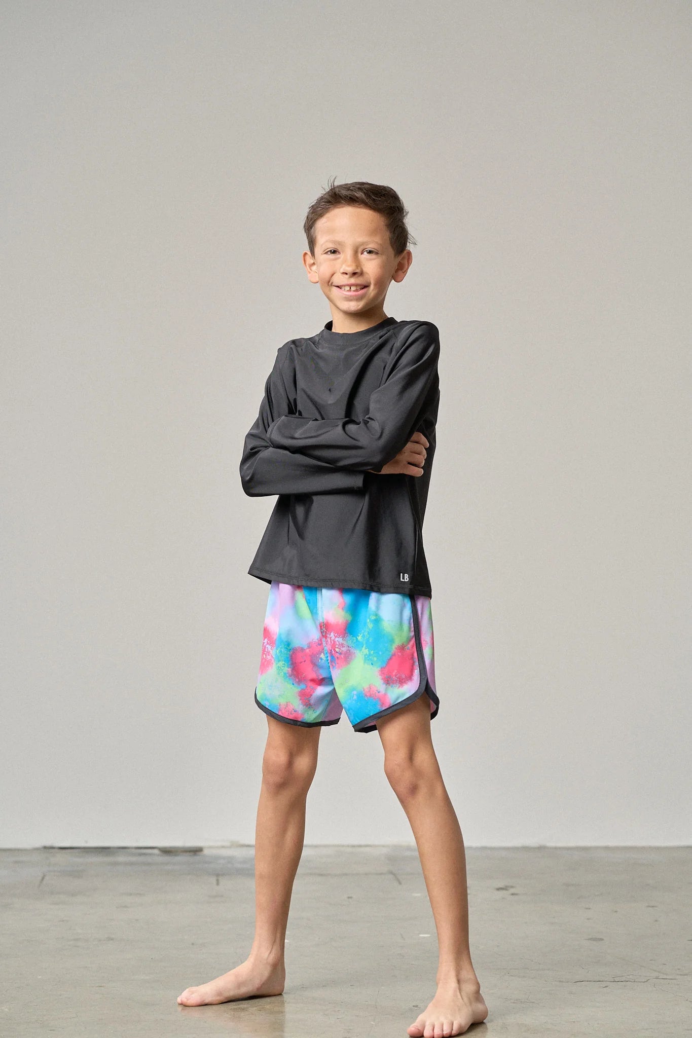 Little Bipsy Boys Swim Short || Neon Watercolor