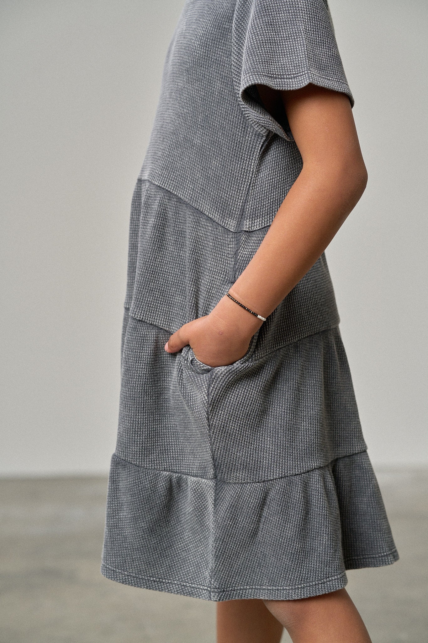Little Bipsy Acid Wash Waffle Dress