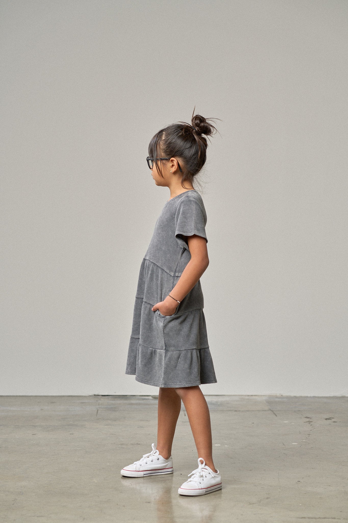 Little Bipsy Acid Wash Waffle Dress