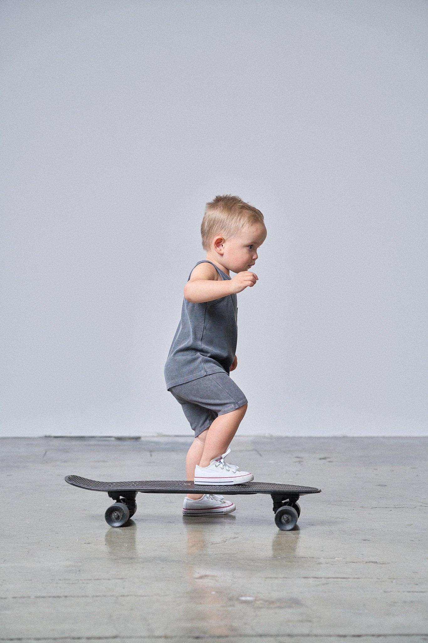 Little Bipsy Acid Wash Ribbed Bike Short || Black