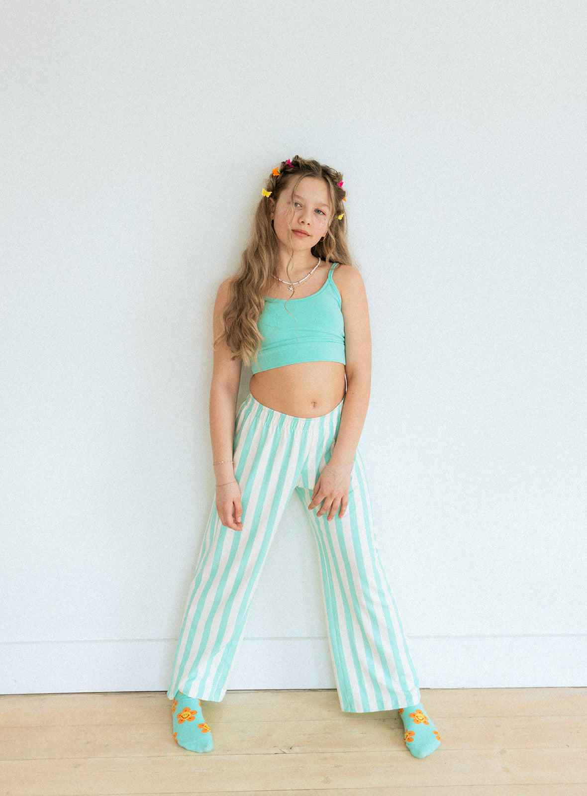 Jax and Lennon Youth Wide Leg Pants || Cabana Stripe