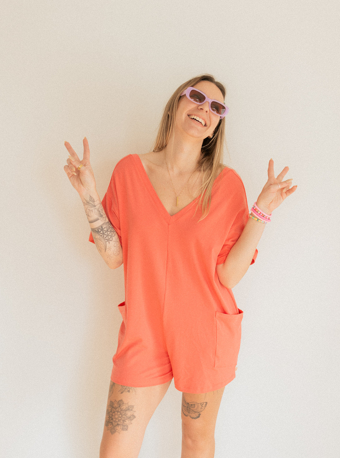 Jax and Lennon Ladies Shorts Romper || Watermelon Ice