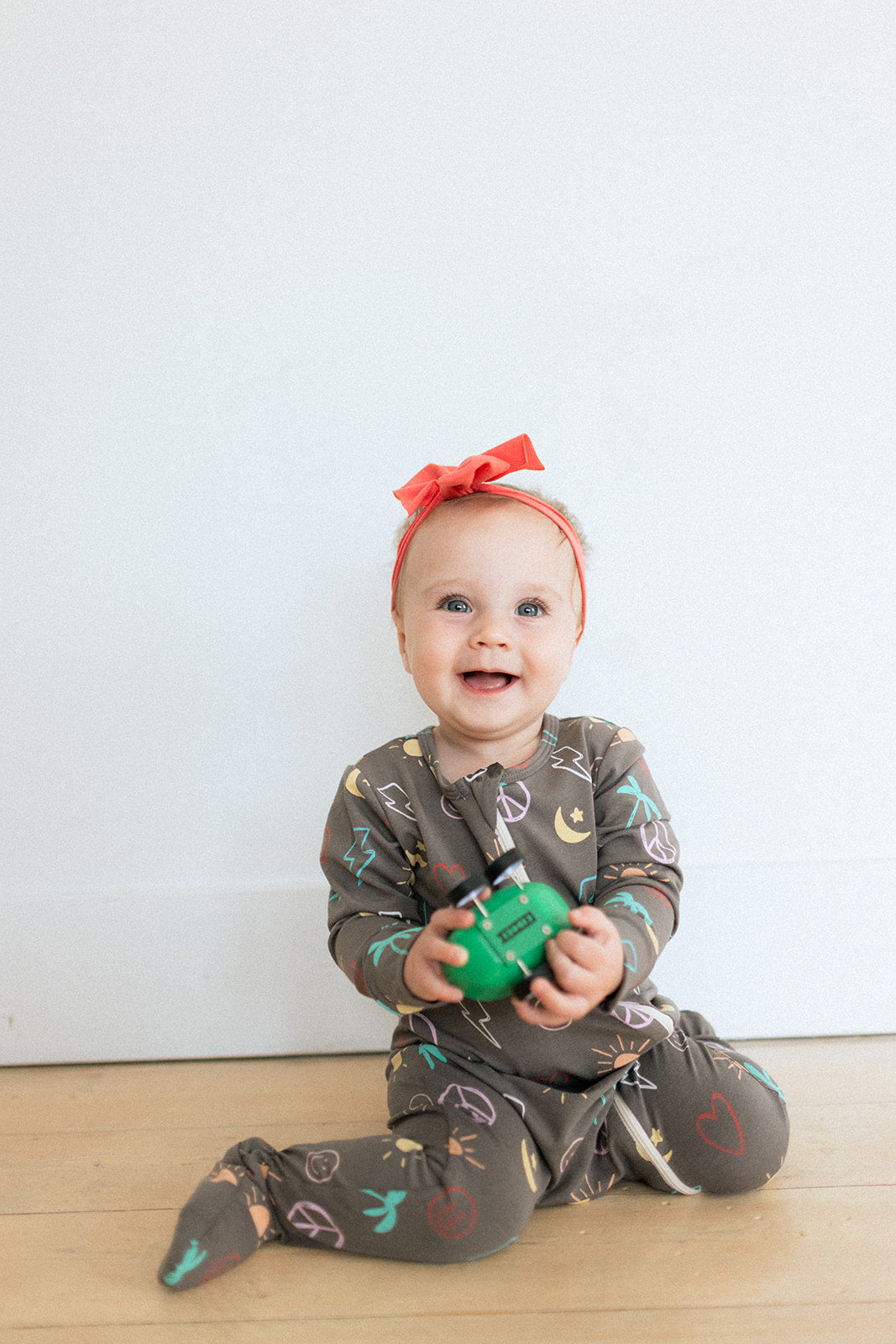 Jax and Lennon Zipper Footed Sleeper || Sidewalk Chalk