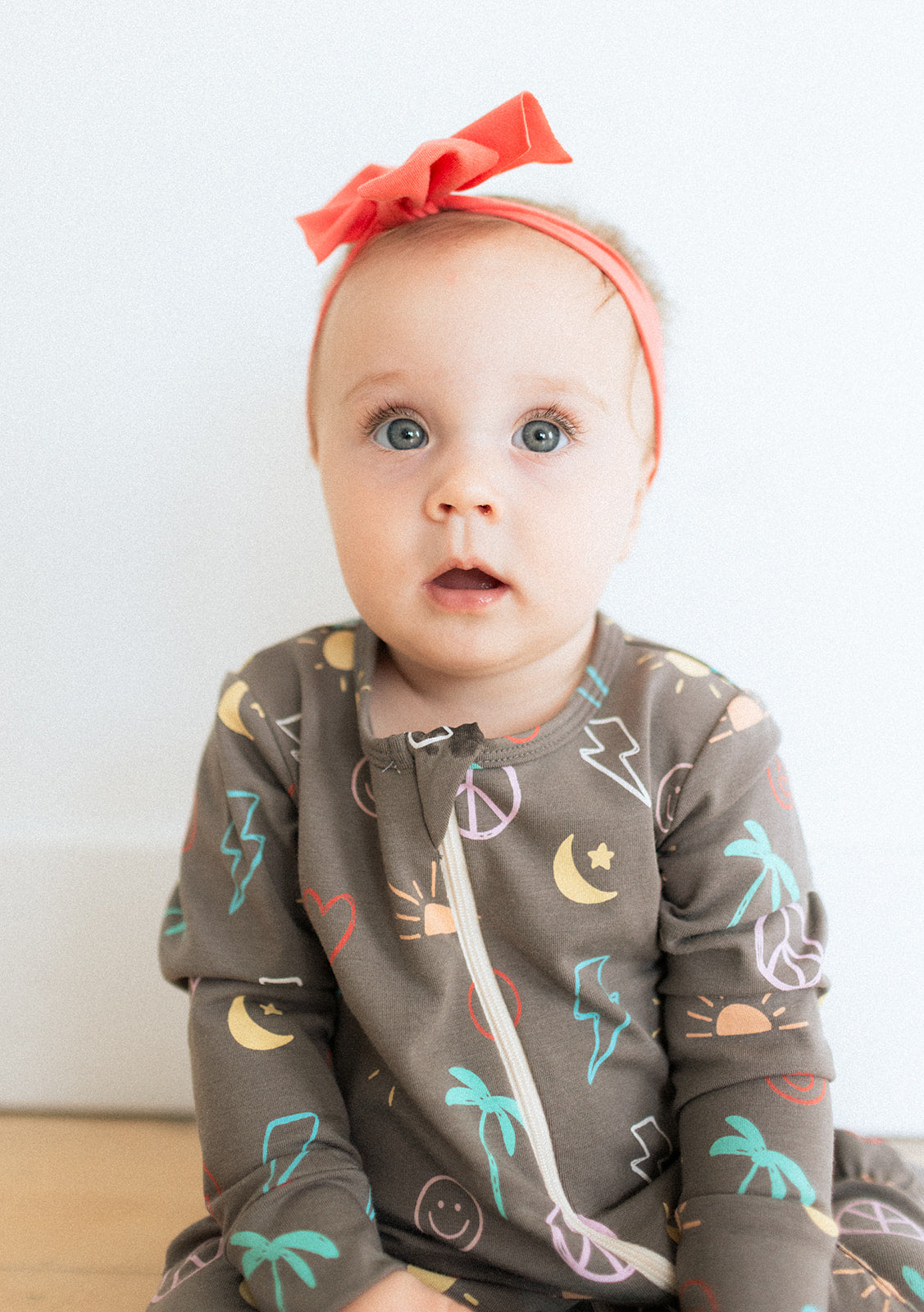Jax and Lennon Zipper Footed Sleeper || Sidewalk Chalk