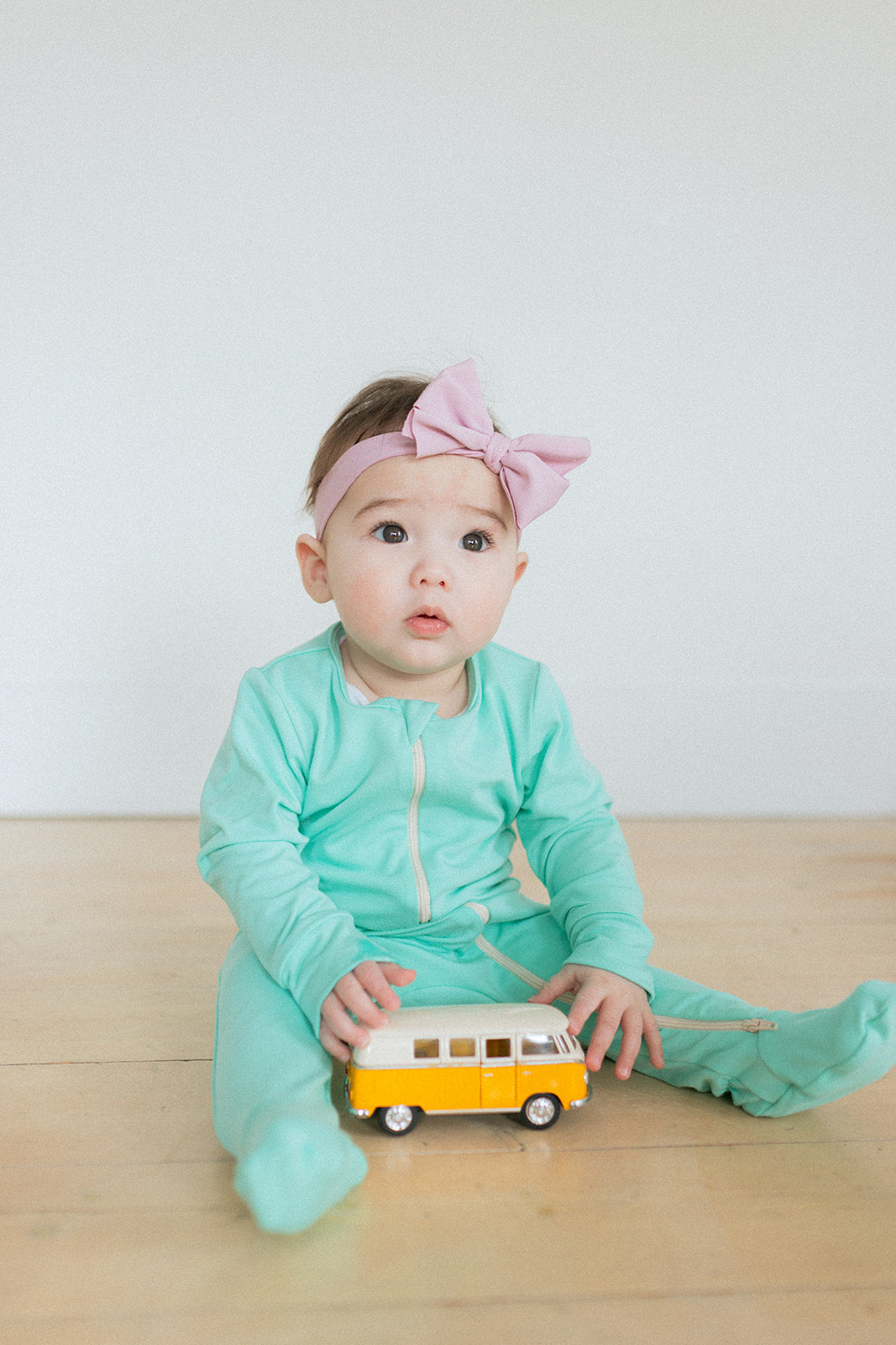 Jax and Lennon Zipper Footed Sleeper || Lime Sherbert