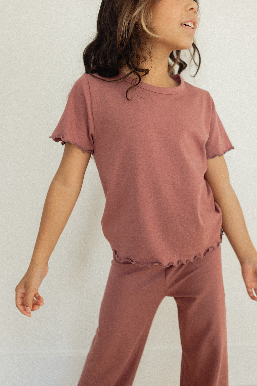 Jax + Lennon Youth Lettuce Hem Tee || Dusty Fig