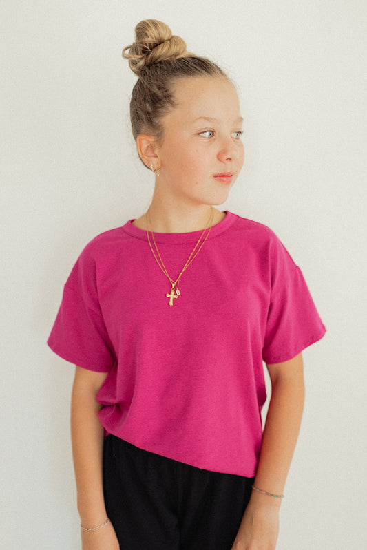 Jax + Lennon Youth Essential Tee || Rose Hip