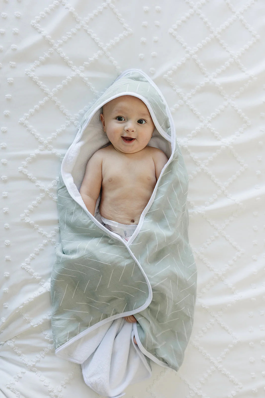 Mebie Baby Muslin Hooded Towel || Desert Sage