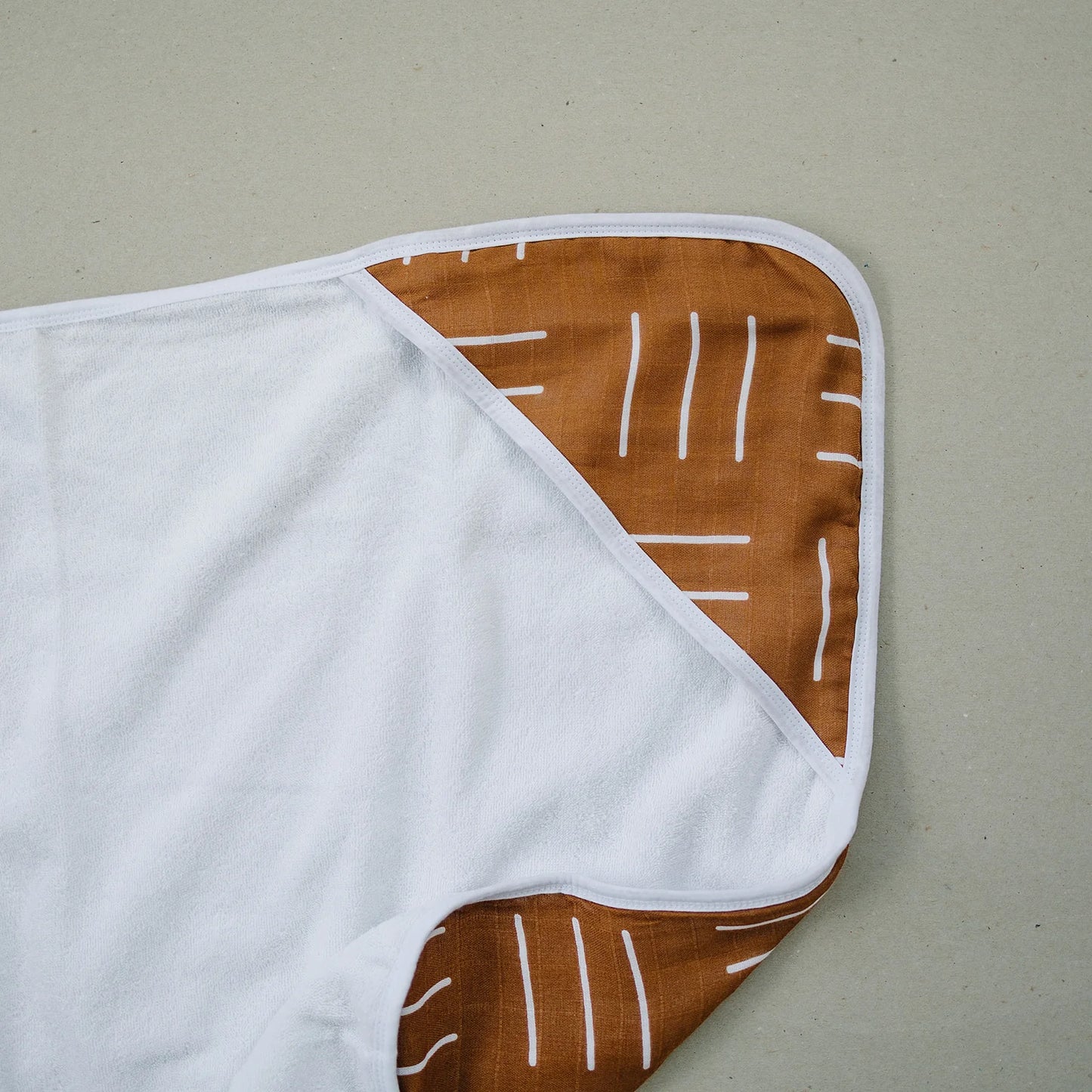 Mebie Baby Muslin Hooded Towel || Mustard Mudcloth