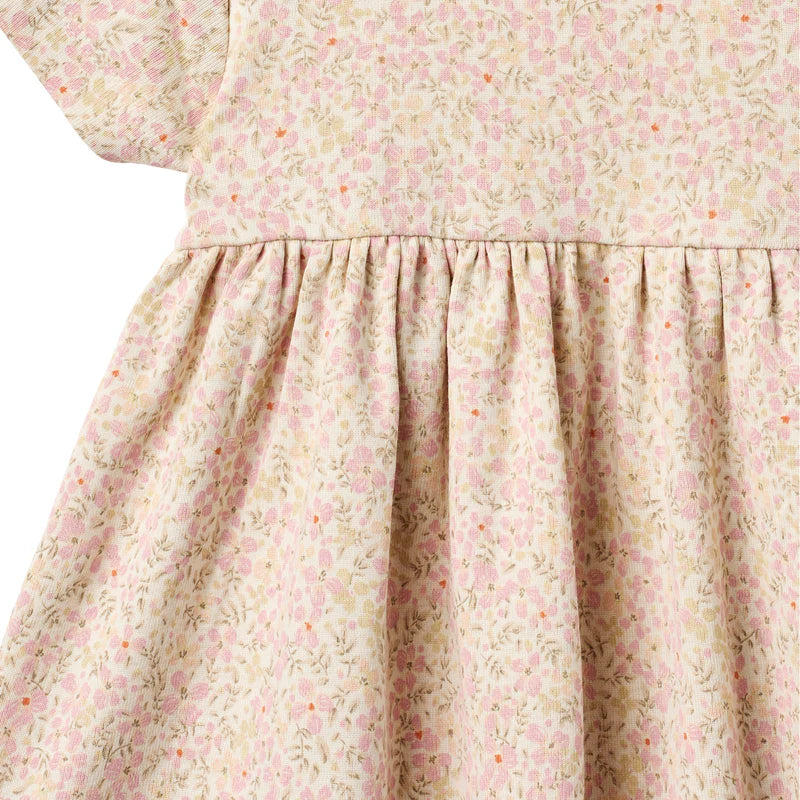 Wheat Kids Jersey Dress Nova || Coral Flowers