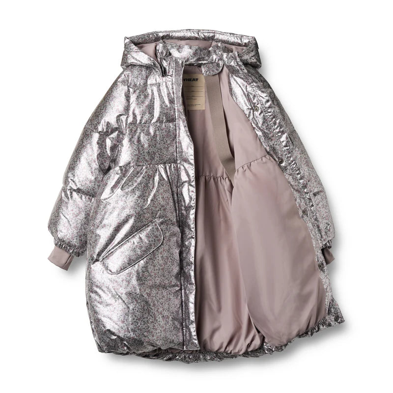 Wheat Kids Puffer Coat Luna || Silver Flower