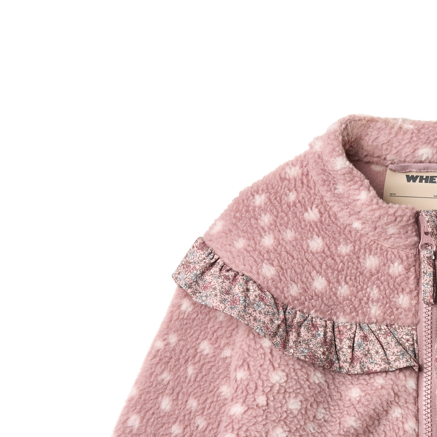 Wheat Kids Fleece Anorak || Rosewood Dots