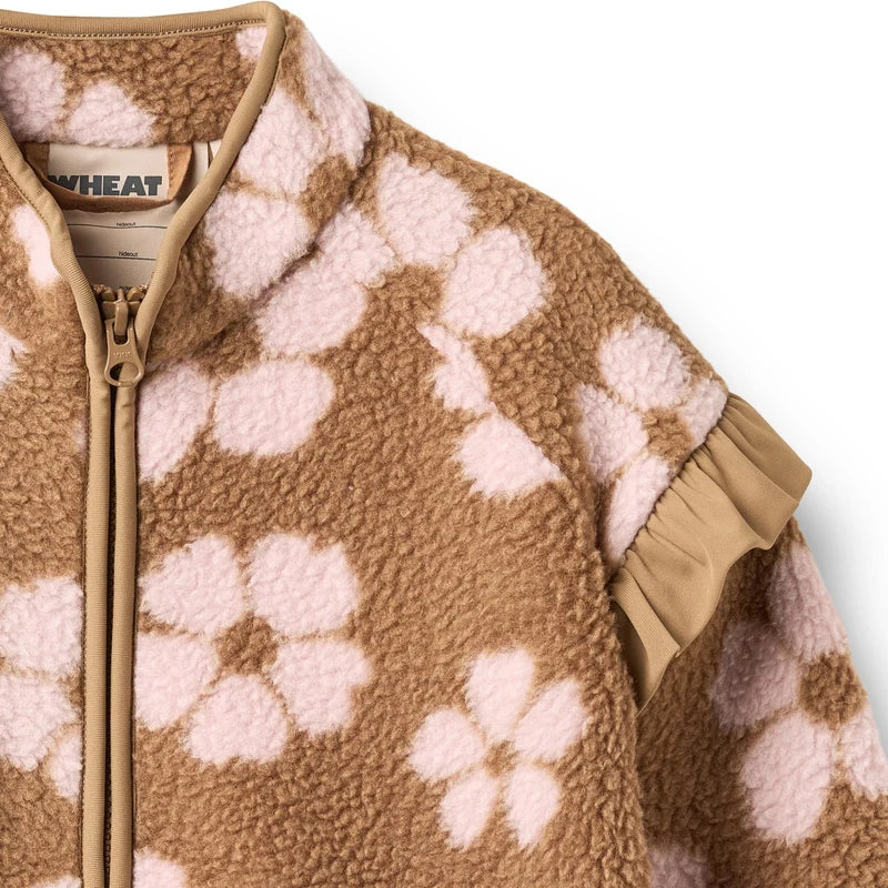 Wheat Kids Fleece Jacket Ellena || Warm Hazel Flowers