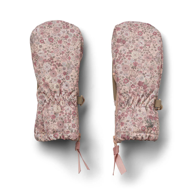 Wheat Kids Technical Mittens Zipper || Rose Dust Flowers