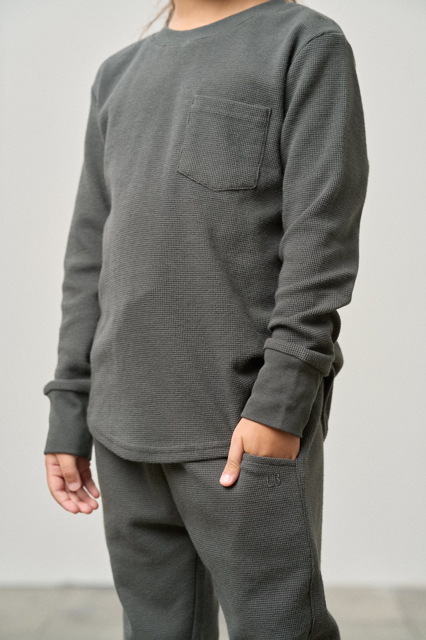 Little Bipsy Waffle Long Sleeve || Shadow