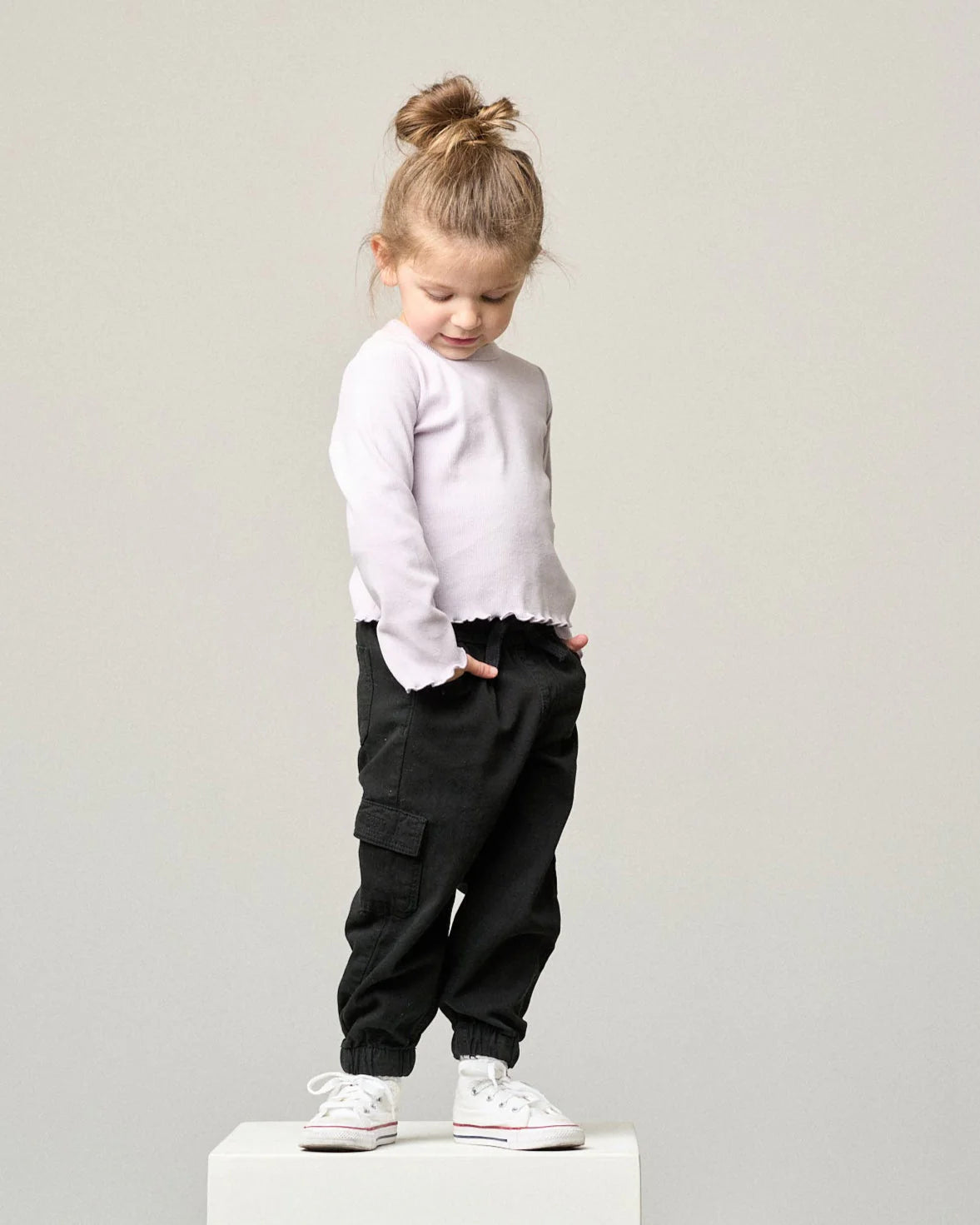 Little Bipsy Cotton Twill Jogger || Black