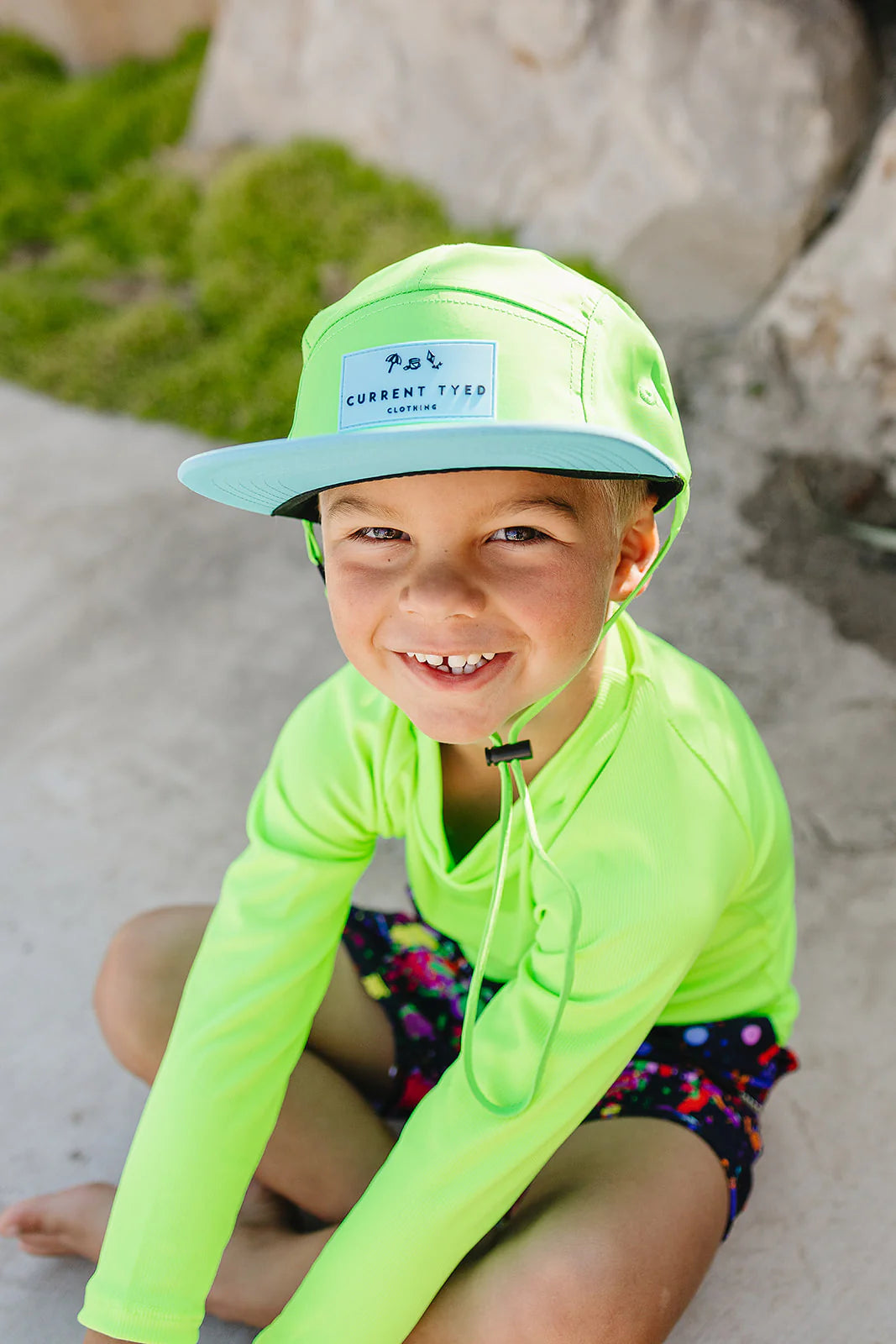PRE-ORDER Current Tyed Classic Waterproof Snapback Hat || Neon Color Block