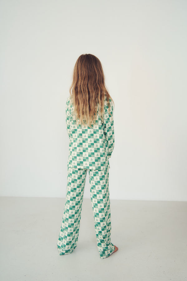 Bambi & Birdie Kids Collared Set || Evergreen Check