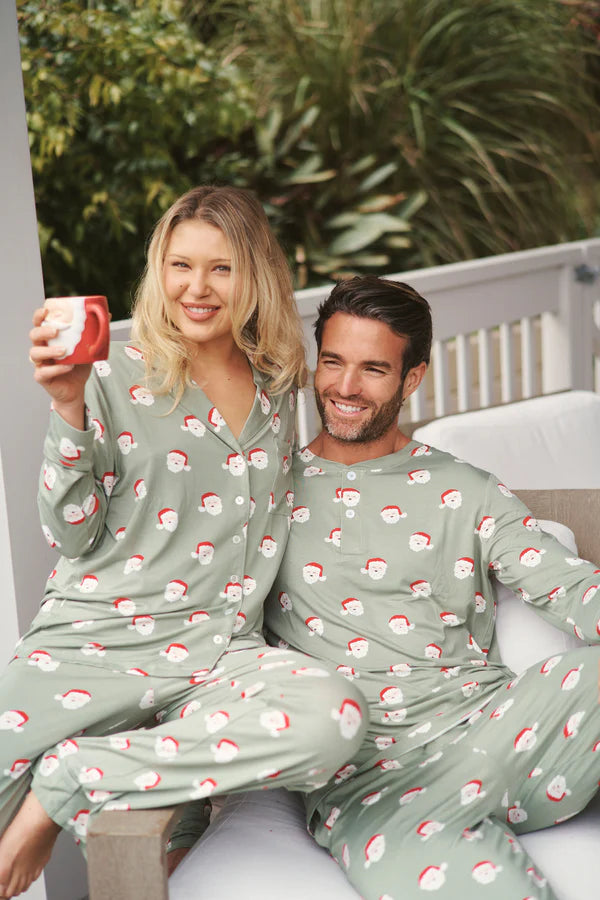 Bambi & Birdie Mens Henley Jogger Set || Santa