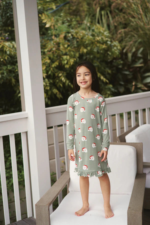 Bambi & Birdie Ruffled Sleep Dress || Santa