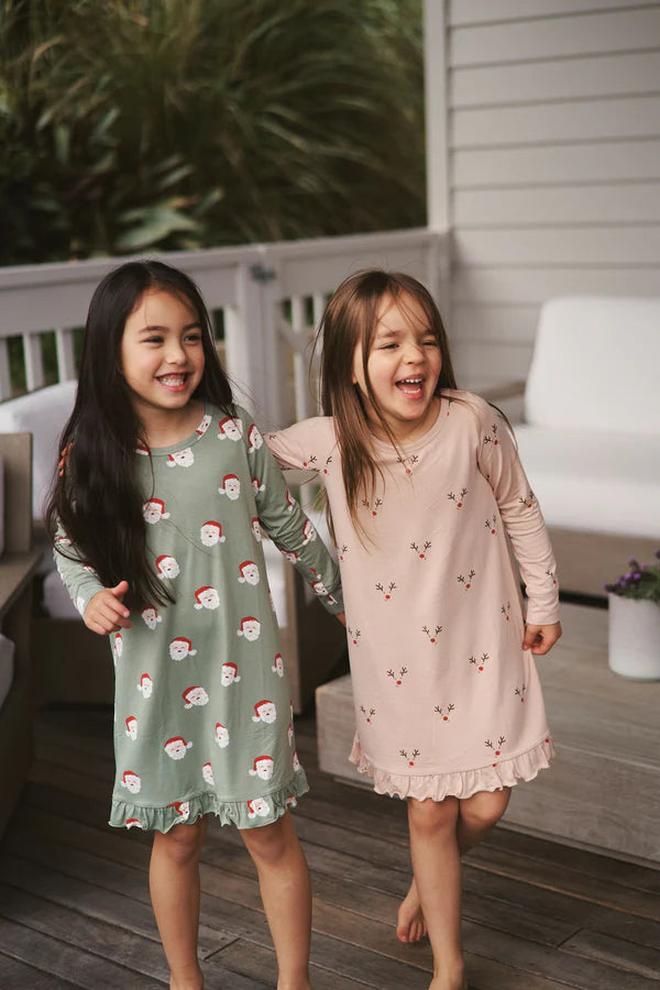 Bambi & Birdie Ruffled Sleep Dress || Reindeer