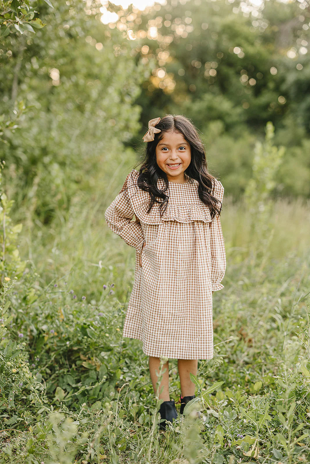 Mebie Baby Gingham Ruffle Dress