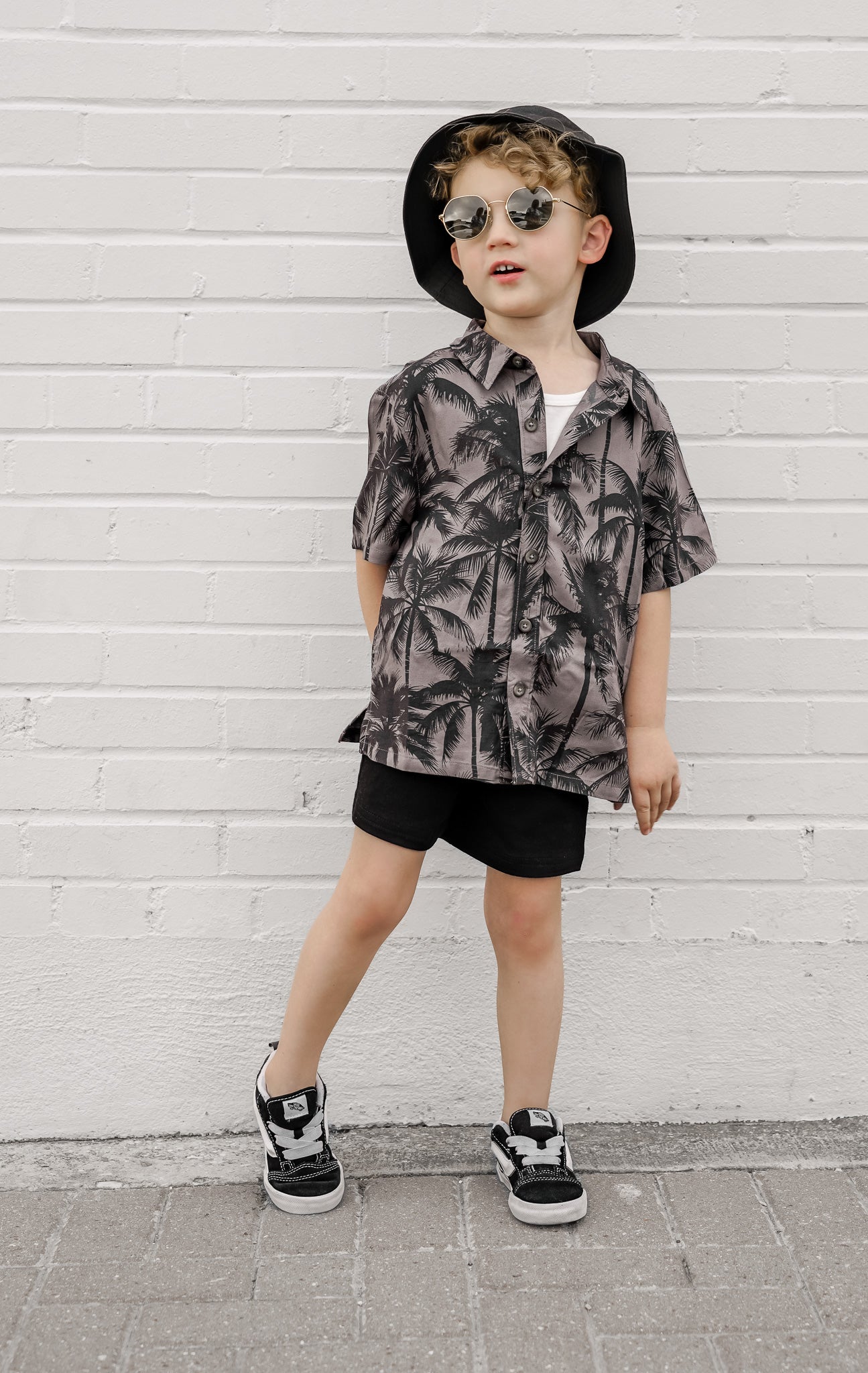 Little Bipsy Palm Button Up