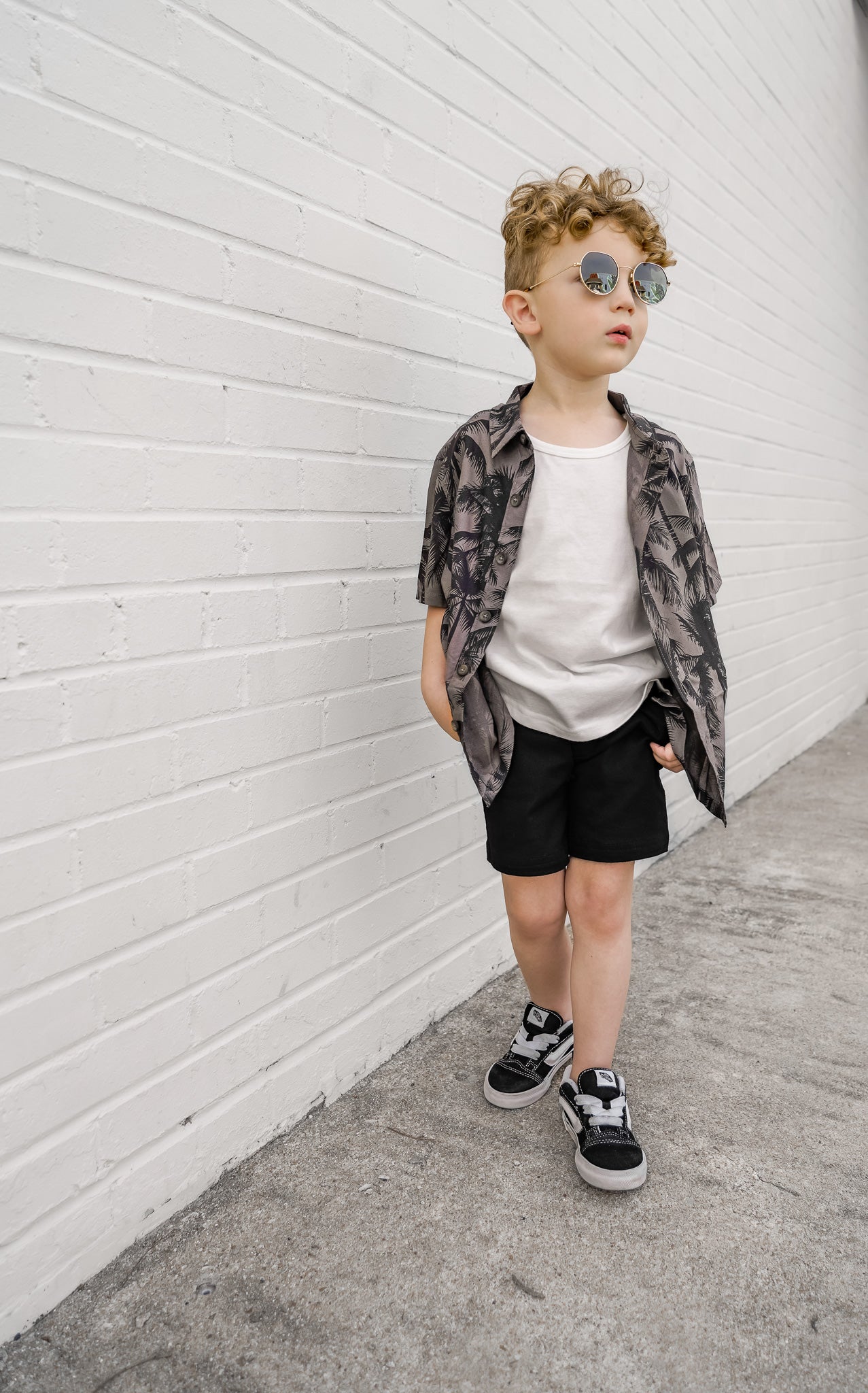 Little Bipsy Cotton Twill Shorts || Black