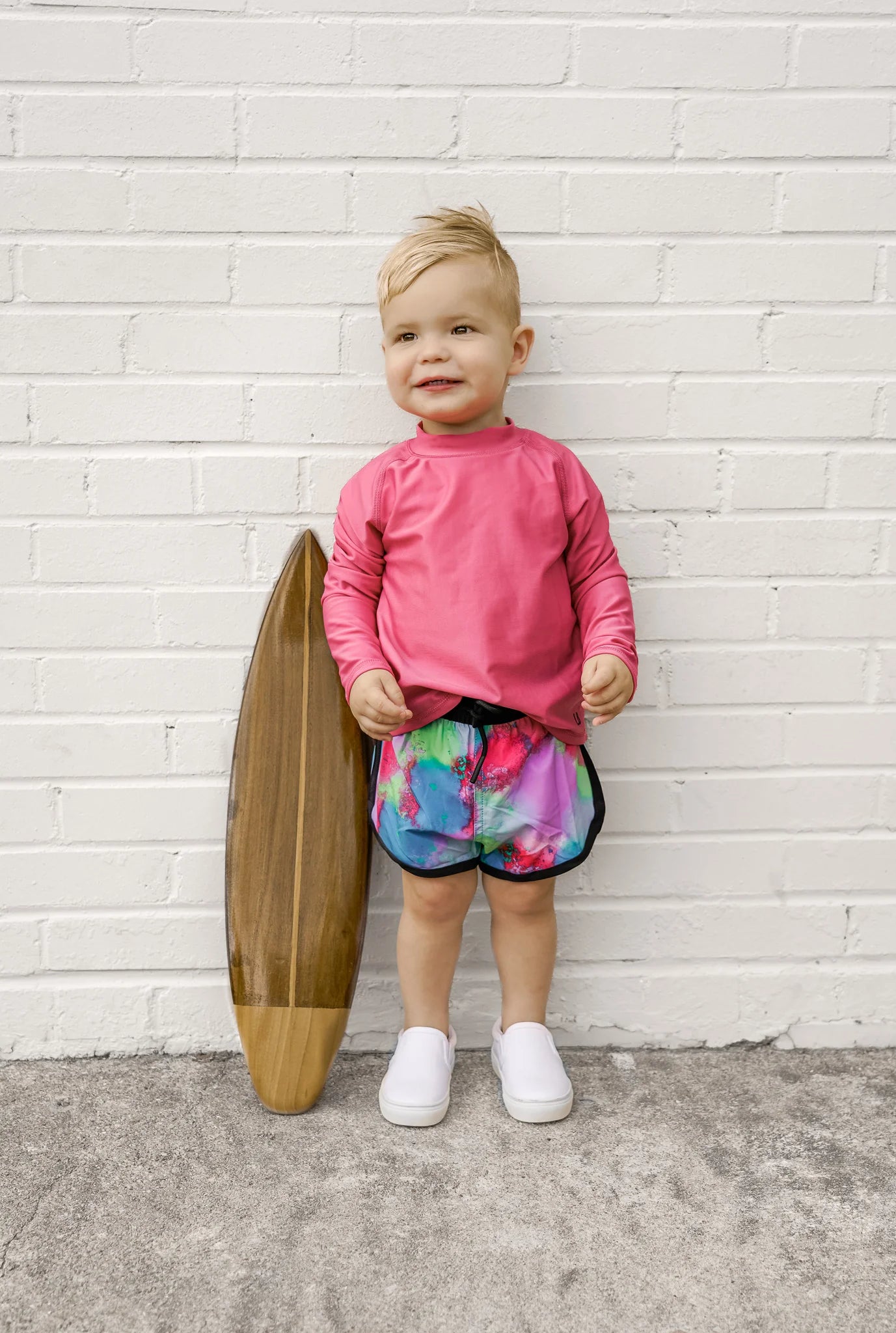 Little Bipsy Boys Swim Short || Neon Watercolor