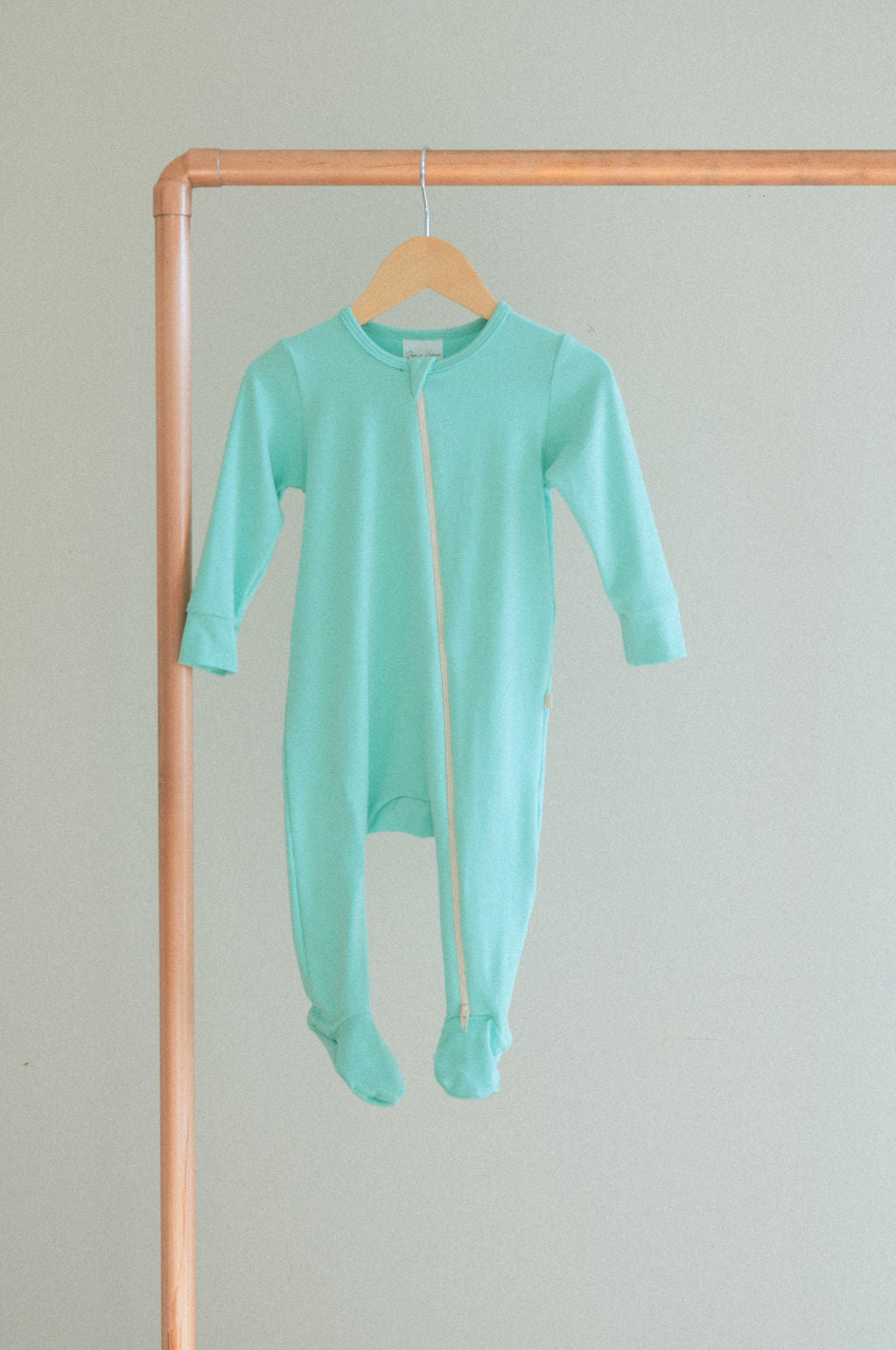 Jax and Lennon Zipper Footed Sleeper || Lime Sherbert