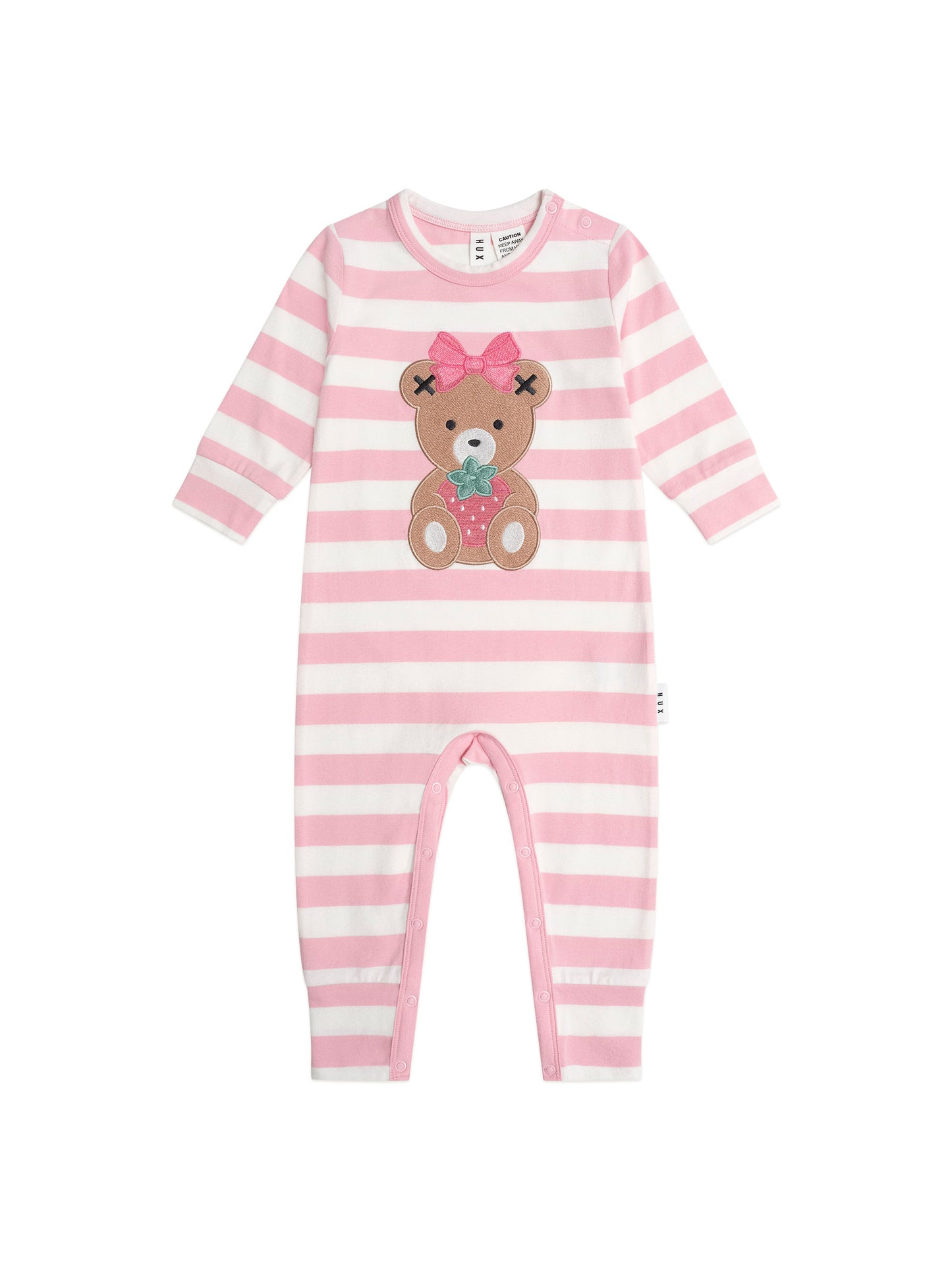 Hux Baby Strawberry Stripe Romper