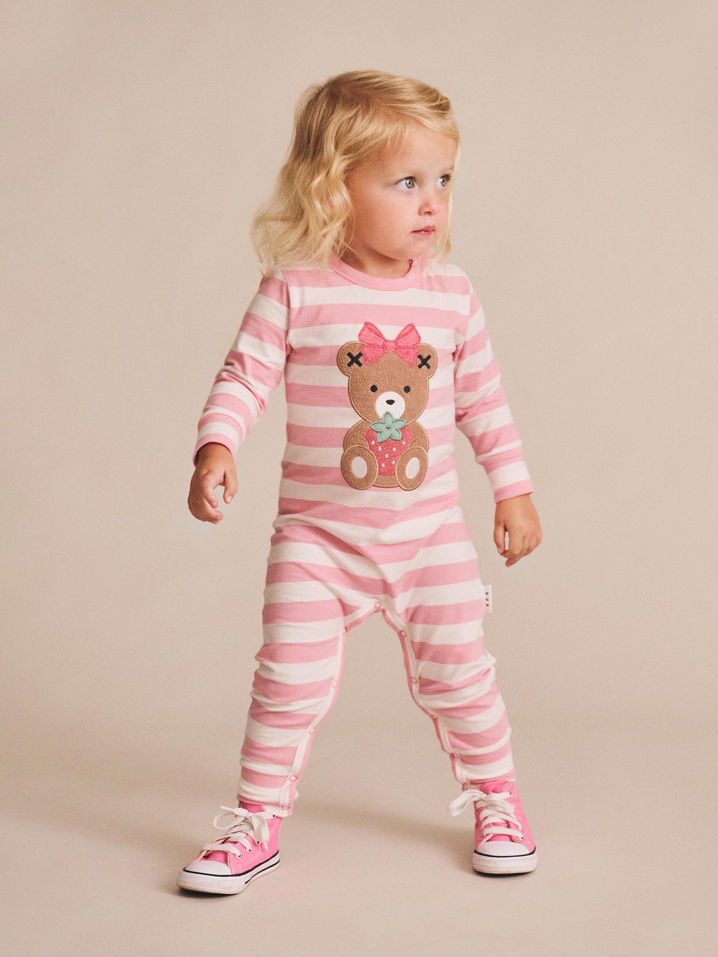 Hux Baby Strawberry Stripe Romper