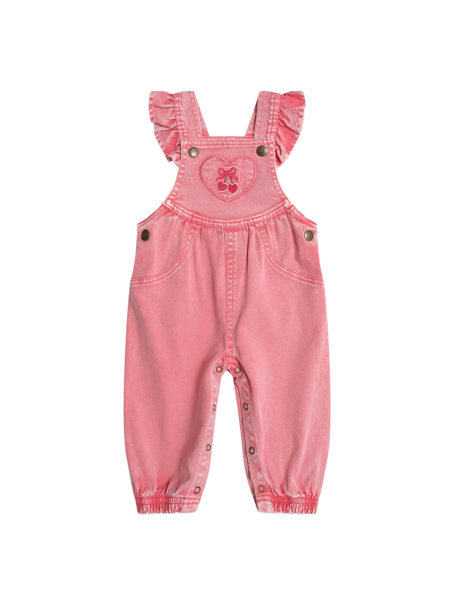 Hux Baby Cherry Heart Vintage Overalls