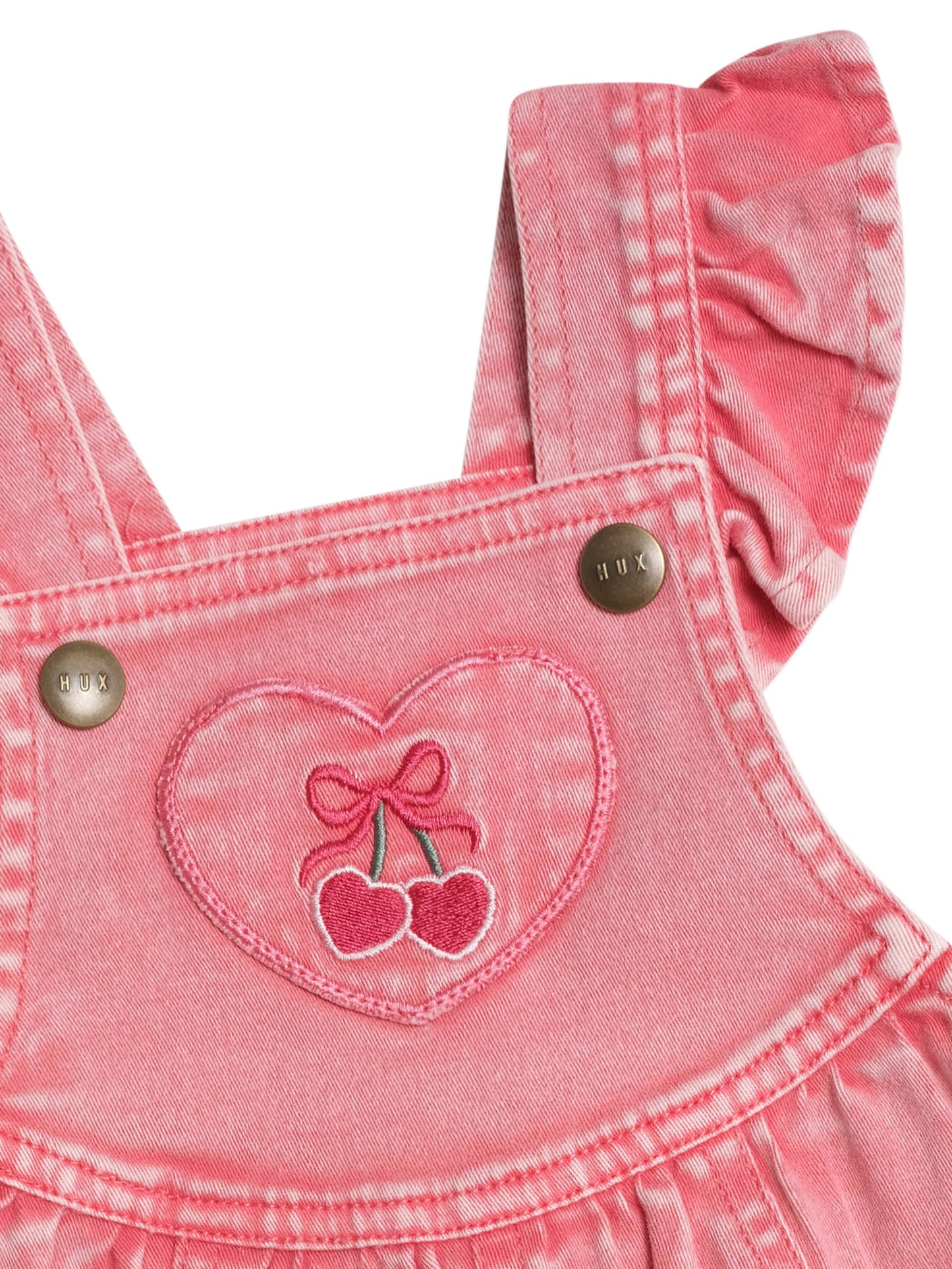 Hux Baby Cherry Heart Vintage Overalls