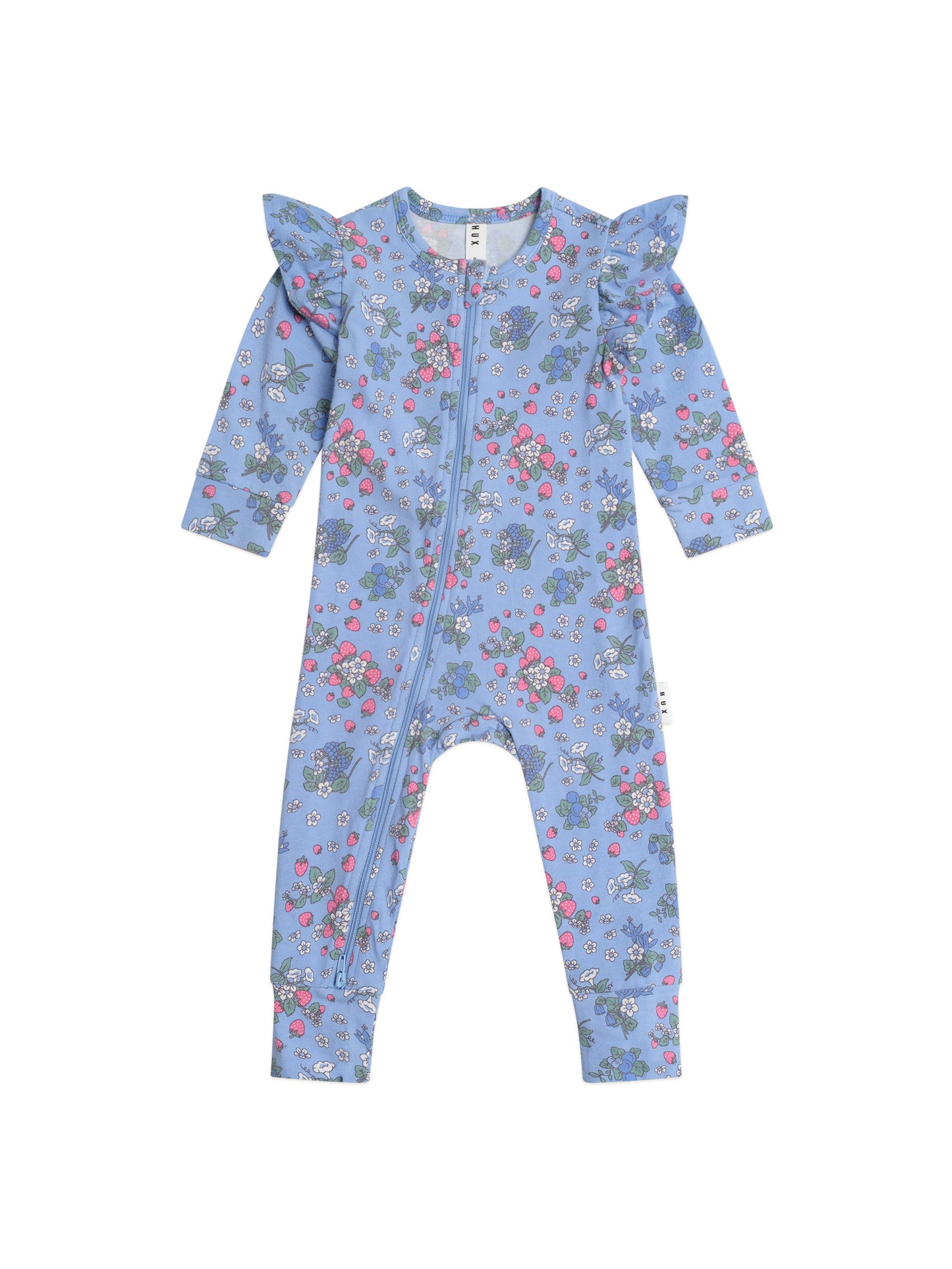 Hux Baby Strawberry Garden Zip Romper