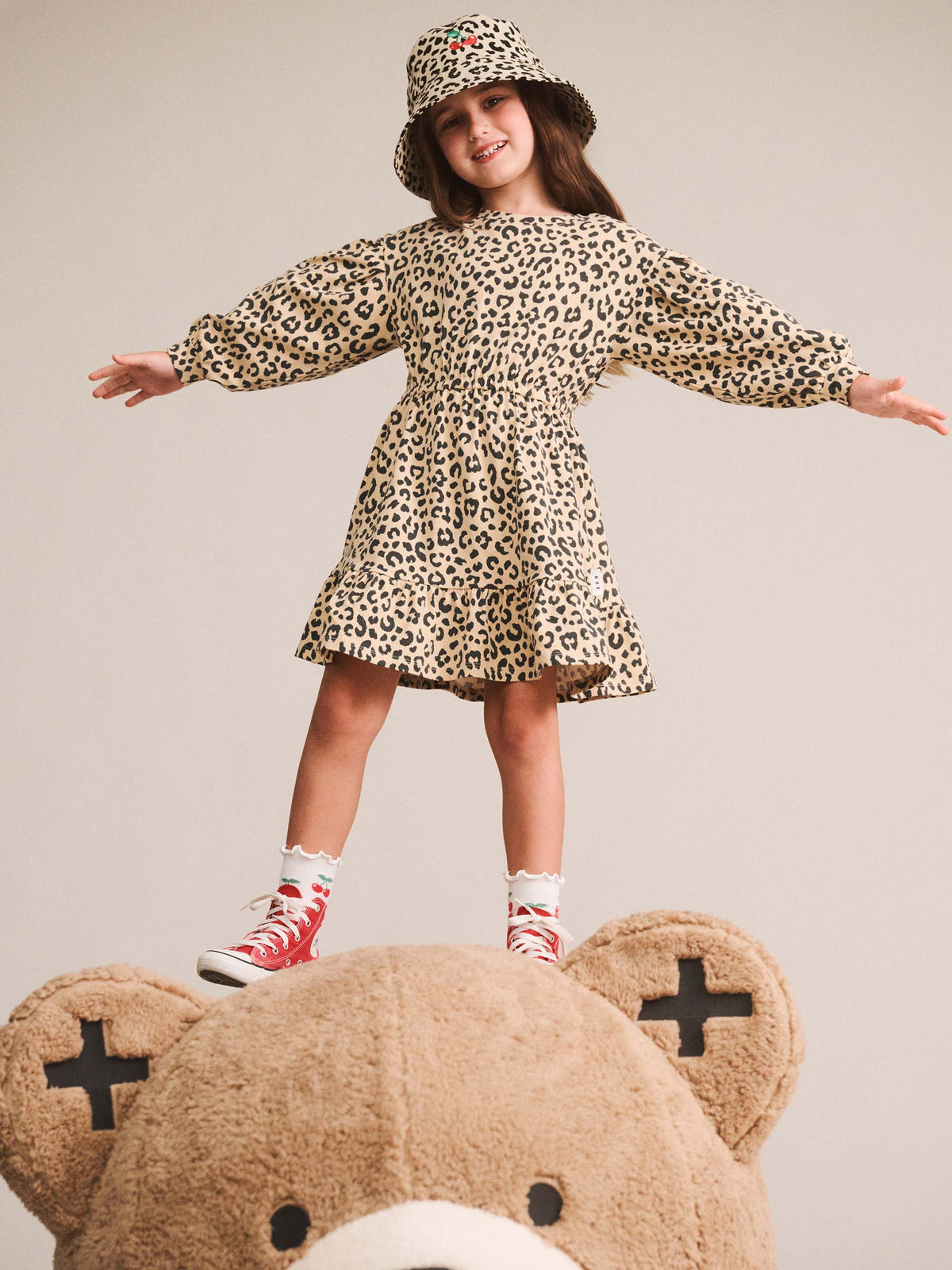 Hux Leopard Dolman Sleeve Swing Dress